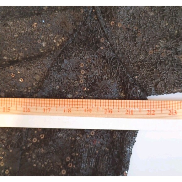 Black Lace Sequin Bolero Crop Jacket Size XL Wedding Special Event Classic Shrug - Picture 13 of 16